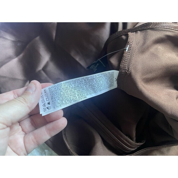 Forever 21 Satin Brown Cinch Style Skirt Y2k Vibes S - Picture 7 of 7